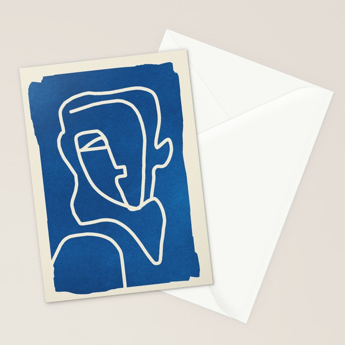 Abstract Minimal Woman Portrait Stationery Card Gallery Image 2