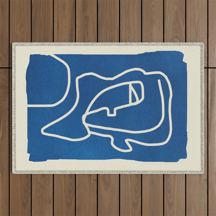 Abstract Minimal Woman Portrait Outdoor Rug Gallery Image 1