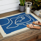 Abstract Minimal Woman Portrait Outdoor Rug Gallery Image 2