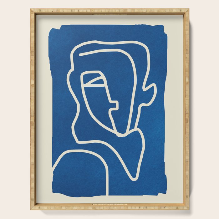 Abstract Minimal Woman Portrait Serving Tray Gallery Image 1