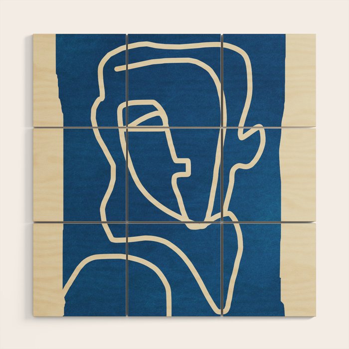 Abstract Minimal Woman Portrait Wood Wall Art Gallery Image 1