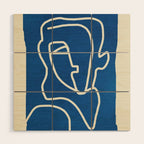 Abstract Minimal Woman Portrait Wood Wall Art Gallery Image 1