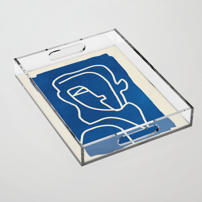 Abstract Minimal Woman Portrait Acrylic Tray Gallery Image 1