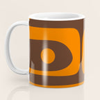 Mid-Century Modern Piquet Retro Minimalist Abstract in 70s Orange and Dark Brown Coffee Mug Gallery Image 3