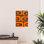 Mid-Century Modern Piquet Retro Minimalist Abstract in 70s Orange and Dark Brown Poster Gallery Image 2