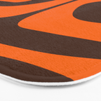 Mid-Century Modern Piquet Retro Minimalist Abstract in 70s Orange and Dark Brown Bath Mat Gallery Image 3