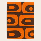 Mid-Century Modern Piquet Retro Minimalist Abstract in 70s Orange and Dark Brown Poster Gallery Image 4