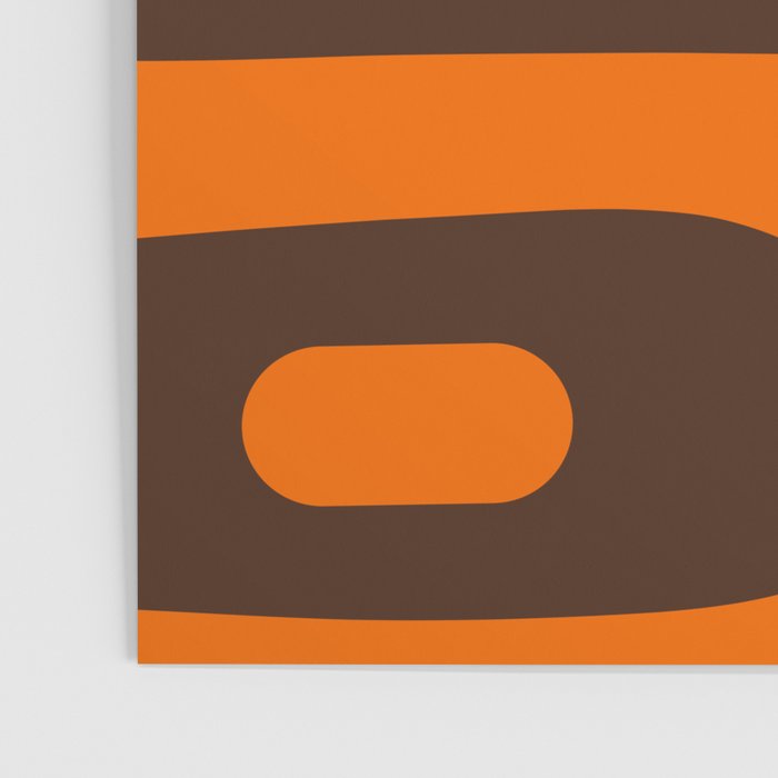 Mid-Century Modern Piquet Retro Minimalist Abstract in 70s Orange and Dark Brown Poster Gallery Image 3