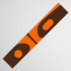 Mid-Century Modern Piquet Retro Minimalist Abstract in 70s Orange and Dark Brown Table Runner Gallery Image 3