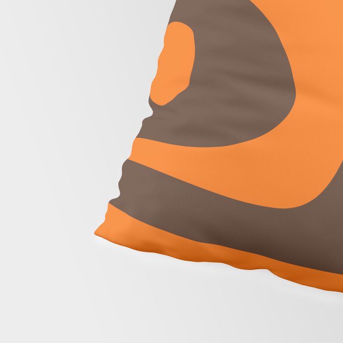 Mid-Century Modern Piquet Retro Minimalist Abstract in 70s Orange and Dark Brown Pillow Sham Gallery Image 4