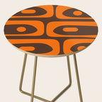 Mid-Century Modern Piquet Retro Minimalist Abstract in 70s Orange and Dark Brown Side Table Gallery Image 2