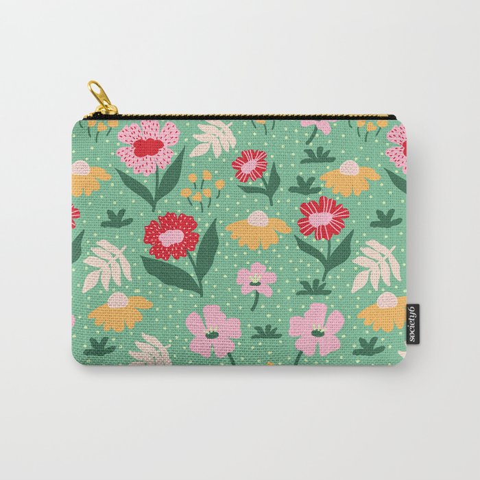 Summer Bloom - Flower e Leaves Carry All Pouch Gallery Image 1