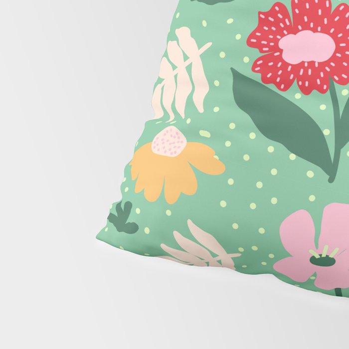 Summer Bloom - Flower e Leaves Pillow Sham Gallery Image 4