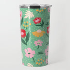 Summer Bloom - Flower e Leaves Travel Mug Gallery Image 1