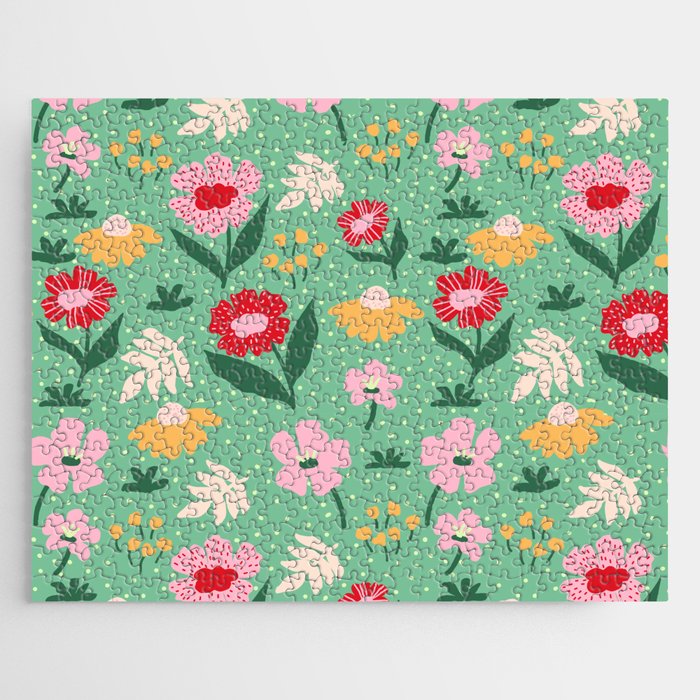Summer Bloom - Flower e Leaves Jigsaw Puzzle Gallery Image 1