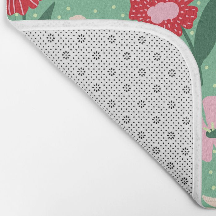 Summer Bloom - Flower e Leaves Bath Mat Gallery Image 2