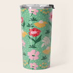 Summer Bloom - Flower e Leaves Travel Mug Gallery Image 2