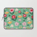 Summer Bloom - Flower e Leaves Laptop Sleeve Gallery Image 1