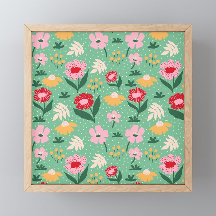 Summer Bloom - Flower e Leaves Mini Art Print Gallery Image 1
