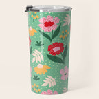 Summer Bloom - Flower e Leaves Travel Mug Gallery Image 3