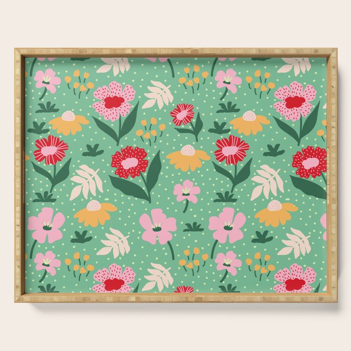 Summer Bloom - Flower e Leaves Serving Tray Gallery Image 1
