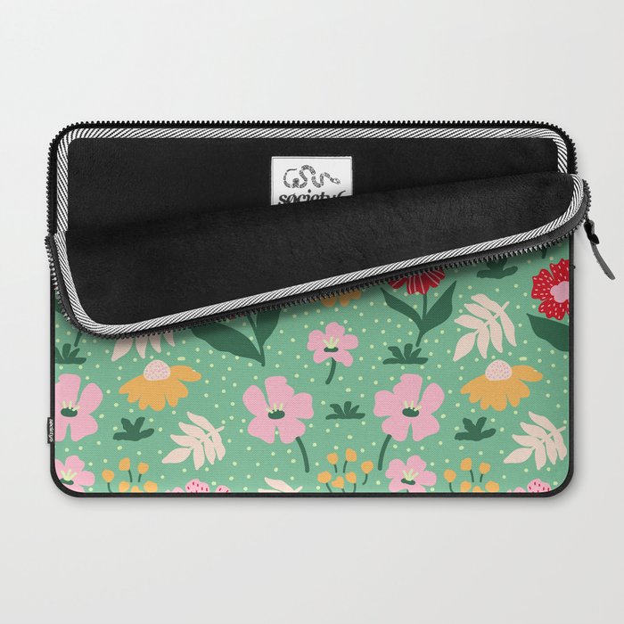 Summer Bloom - Flower e Leaves Laptop Sleeve Gallery Image 2