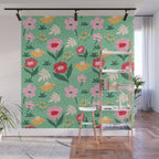 Summer Bloom - Flower e Leaves Wall Mural Gallery Image 1