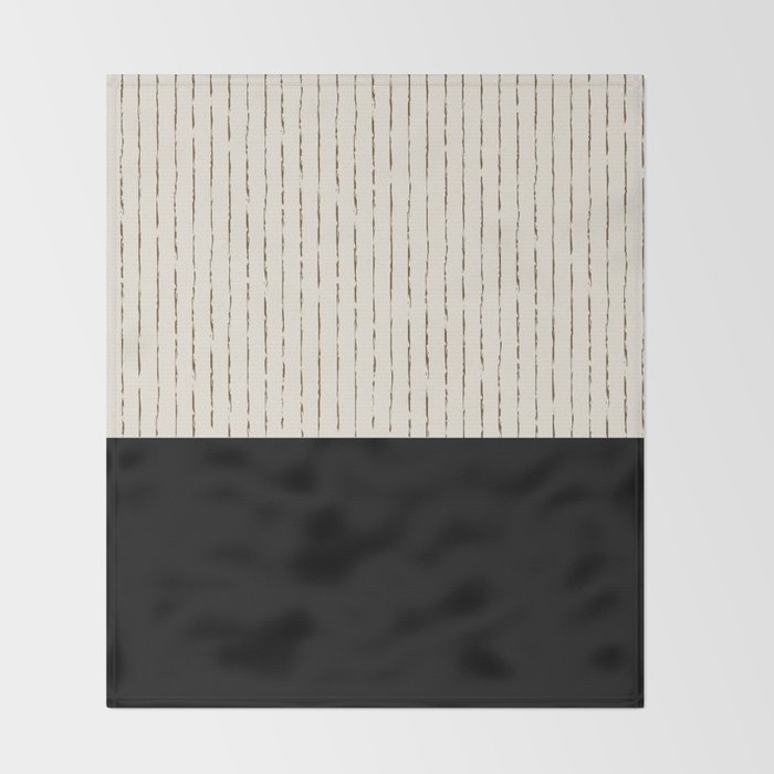 Cream Black Throw Blanket Gallery Image 2