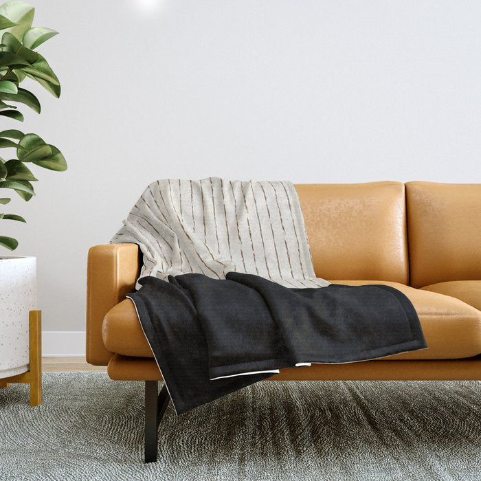 Cream Black Throw Blanket Gallery Image 1