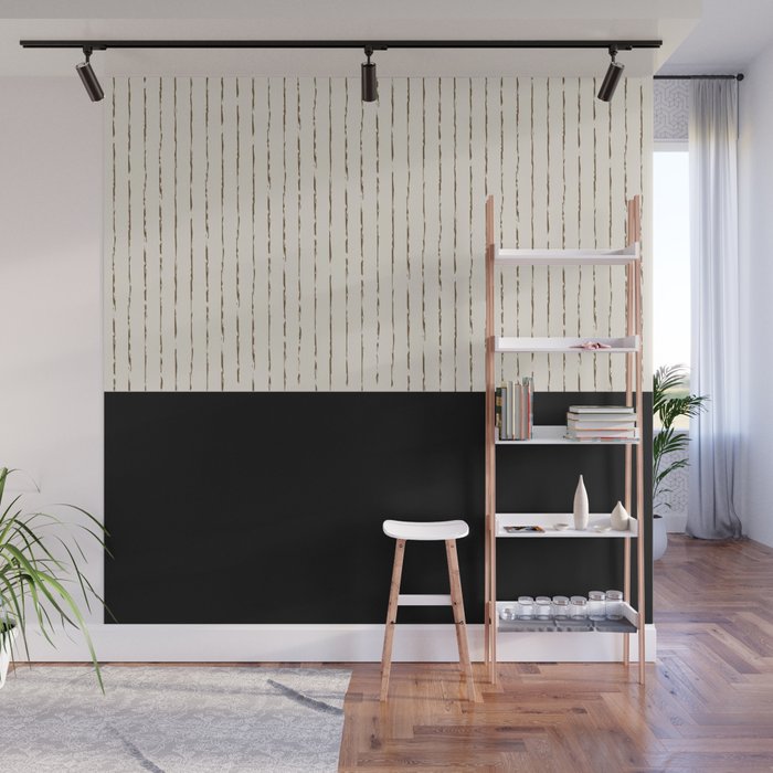 Cream Black Wall Mural Gallery Image 1