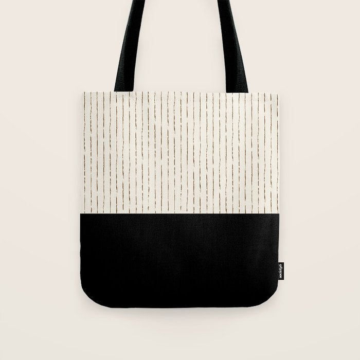 Cream Black Tote Bag Gallery Image 1