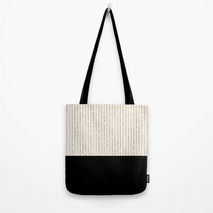Cream Black Tote Bag Gallery Image 2