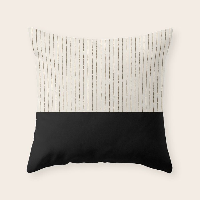 Cream Black Throw Pillow Gallery Image 6
