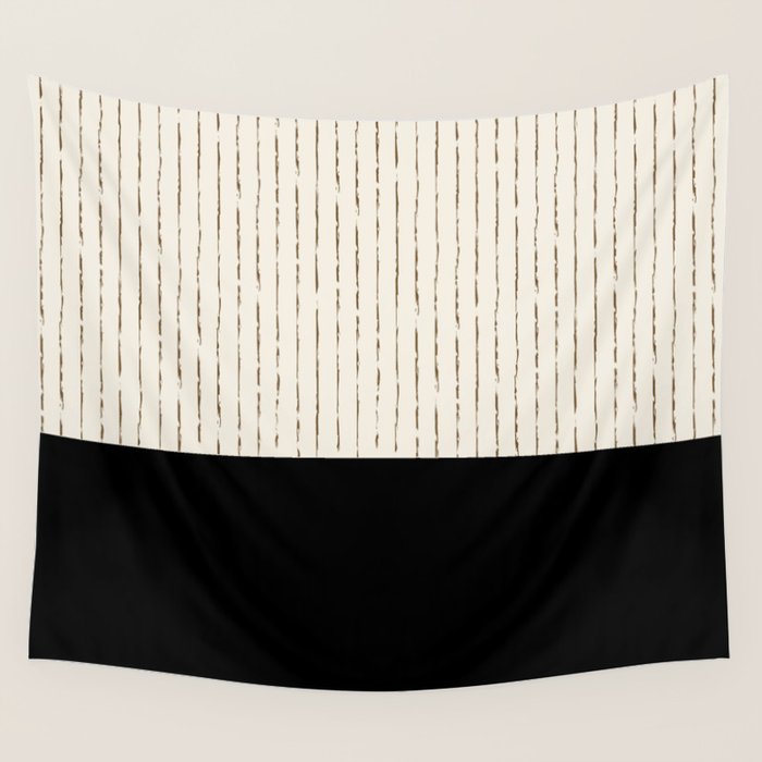 Cream Black Wall Tapestry Gallery Image 1