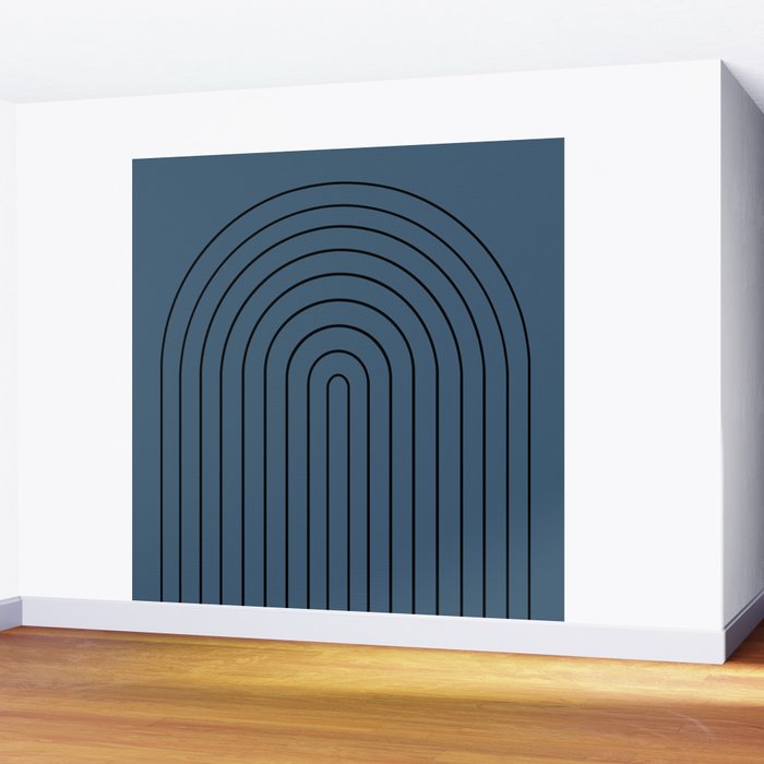 Minimal Arch XLIV Navy Blue Modern Geometric Lines Wall Mural Gallery Image 2
