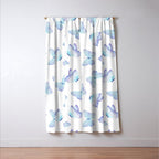 Lilac aqua blue watercolor hand painted butterfly Window Curtain Gallery Image 3