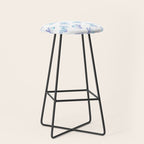 Lilac aqua blue watercolor hand painted butterfly Stool Gallery Image 1