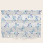 Lilac aqua blue watercolor hand painted butterfly Wall Hanging Gallery Image 1