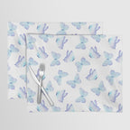 Lilac aqua blue watercolor hand painted butterfly Placemat Gallery Image 1