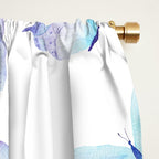 Lilac aqua blue watercolor hand painted butterfly Window Curtain Gallery Image 2
