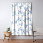 Lilac aqua blue watercolor hand painted butterfly Window Curtain Gallery Image 5