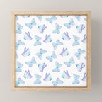 Lilac aqua blue watercolor hand painted butterfly Mini Art Print Gallery Image 1