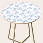 Lilac aqua blue watercolor hand painted butterfly Side Table Gallery Image 2