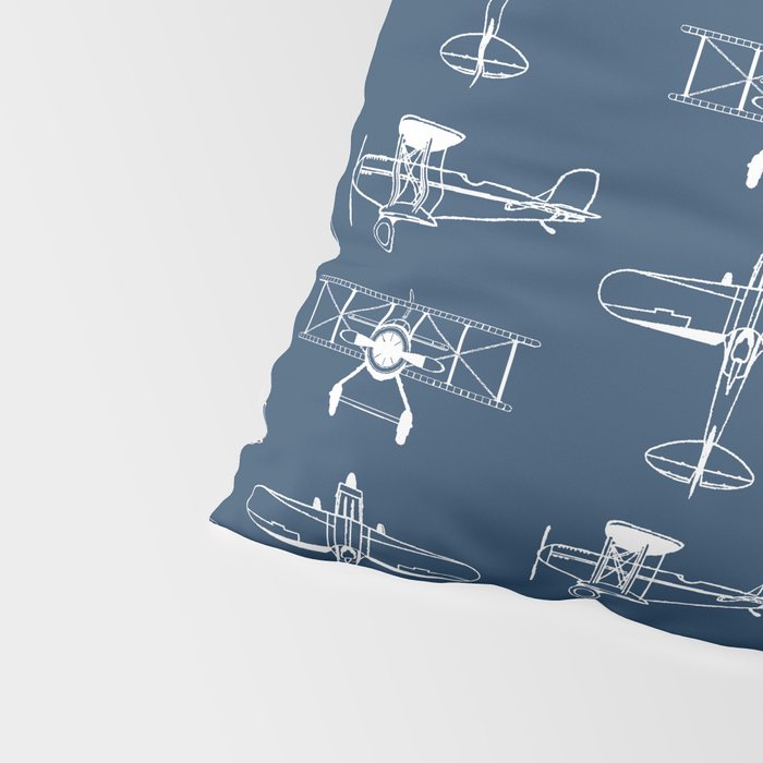 Biplanes // Navy Pillow Sham Gallery Image 4
