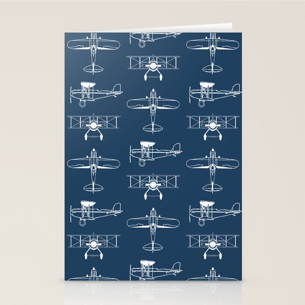 Biplanes // Navy Stationery Card Gallery Image 2