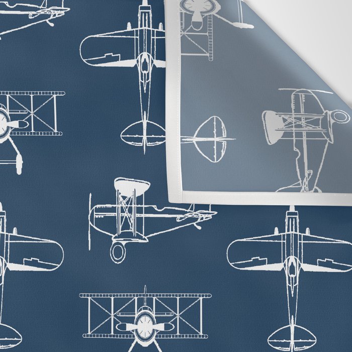 Biplanes // Navy Wall Tapestry Gallery Image 3