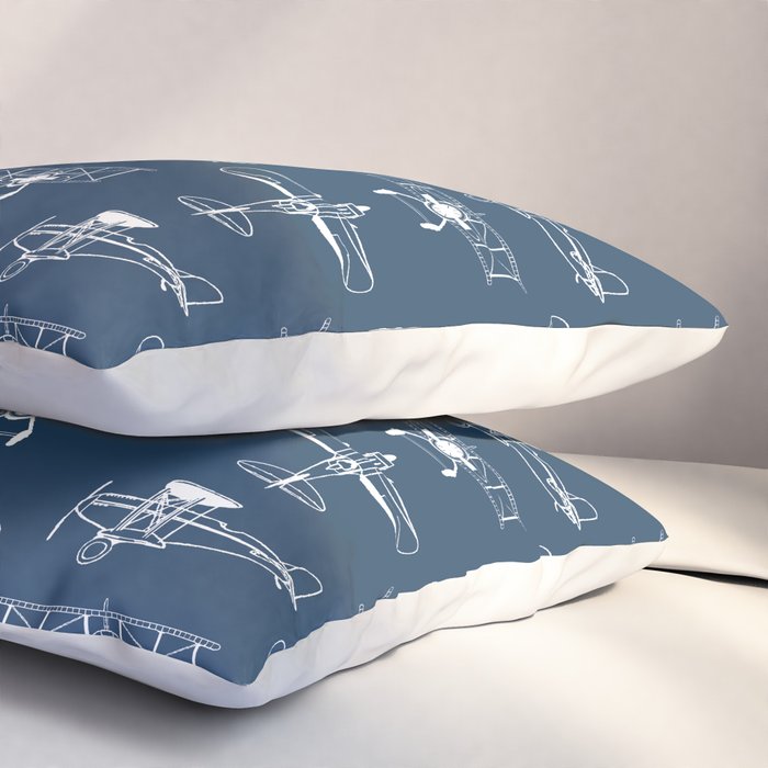 Biplanes // Navy Pillow Sham Gallery Image 3