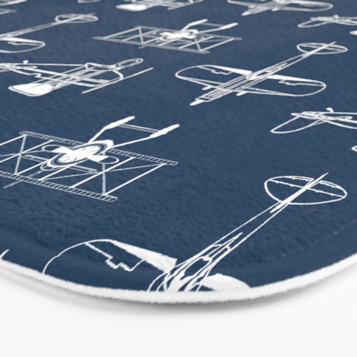 Biplanes // Navy Bath Mat Gallery Image 3