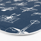 Biplanes // Navy Bath Mat Gallery Image 3