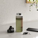 Olive Green Brown Gray Black Bold Lines Artwork Water Bottle Gallery Image 4
